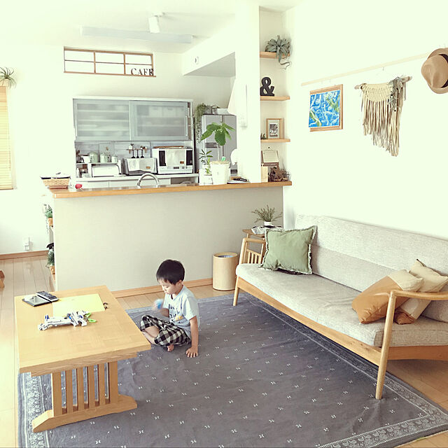 norikoko310のニトリ-シェニールジャガード織り ラグ(バンダ GY 200X240) の家具・インテリア写真