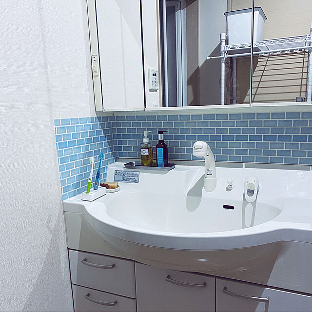 ulalauの-mtCASA FLEECE 230mm×5m MTCAF2307 貼ってはがせる簡単DIY マスキングテープ・シール タイル・水色の家具・インテリア写真