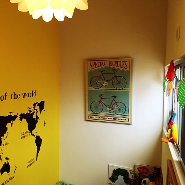 katsuの-部屋で 世界を感じられる ウォールステッカー A map of the world 70×120cm (ブラック)の家具・インテリア写真