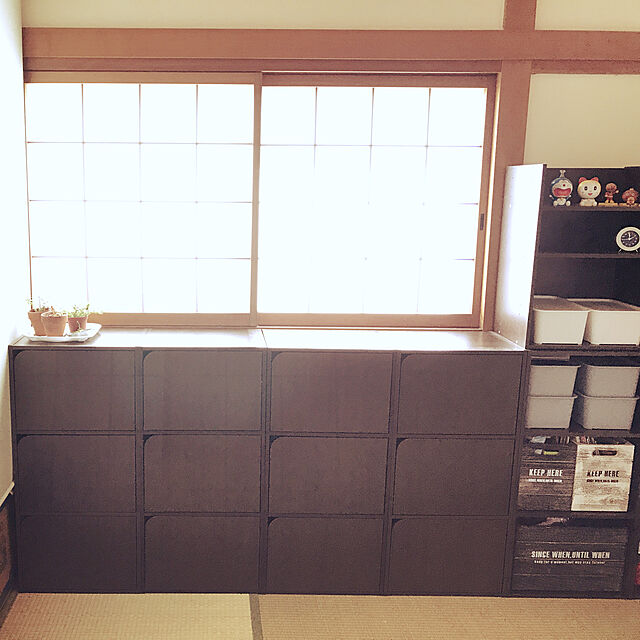 kinki-hhiのニトリ-カラーボックス 3段 収納 2way 3ドア (パルDBR)  『玄関先迄納品』 『1年保証』の家具・インテリア写真