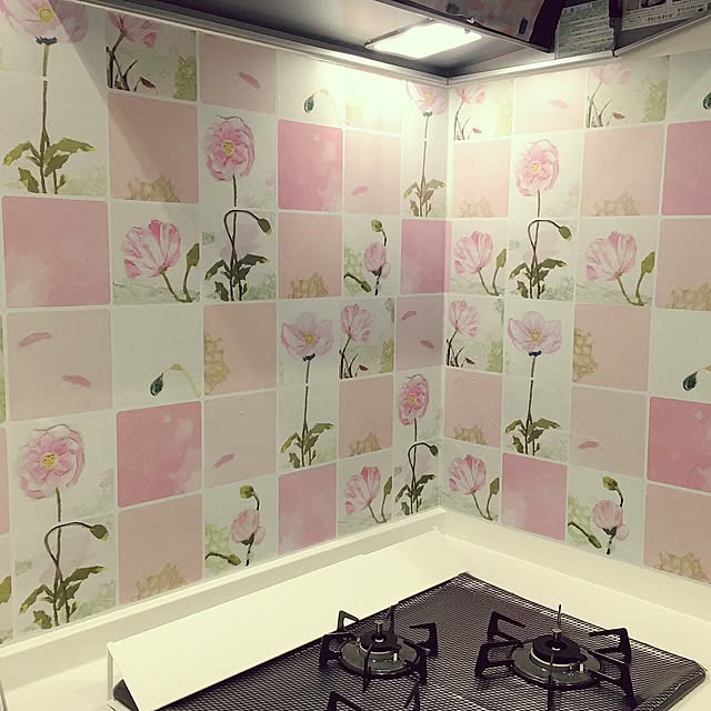 y1710cのマスターリンクス-【 Dream Sticker 】アルミニウムキッチンシート 台所 レンジまわりの簡単リフォーム DIY 壁紙デコレーション ALC-4 (ピンク, 1枚)の家具・インテリア写真