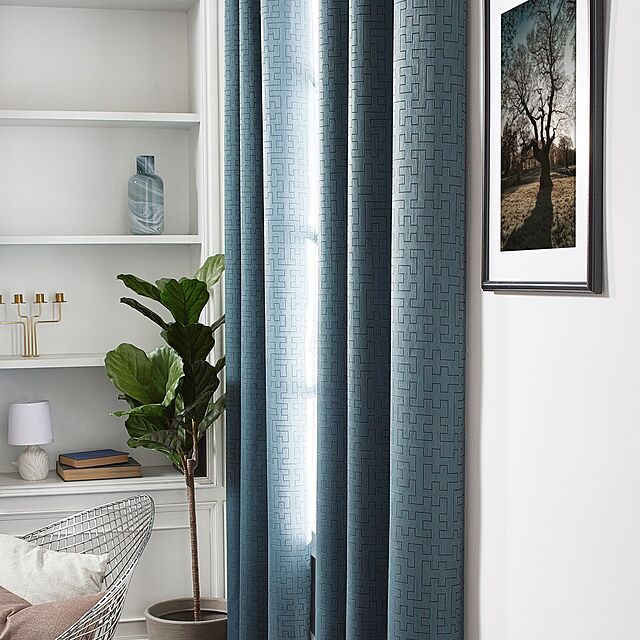 interiorcreerの-シームレス遮熱遮光カーテンMAZY-DEEPSEA 幅100cm2枚組の家具・インテリア写真