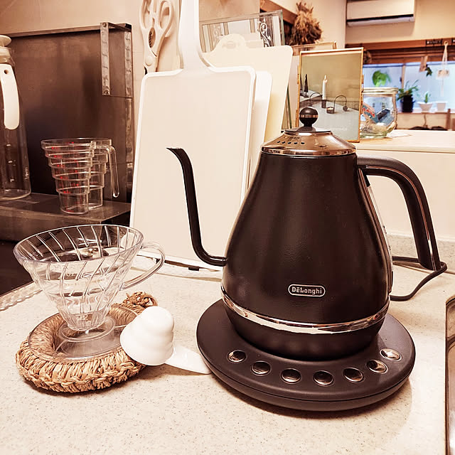 デロンギ(DeLonghi)電気ケトル アイコナ カフェ グレー 温度設定機能 保温機能付き 1.0L ?KBOE1230J-GY 