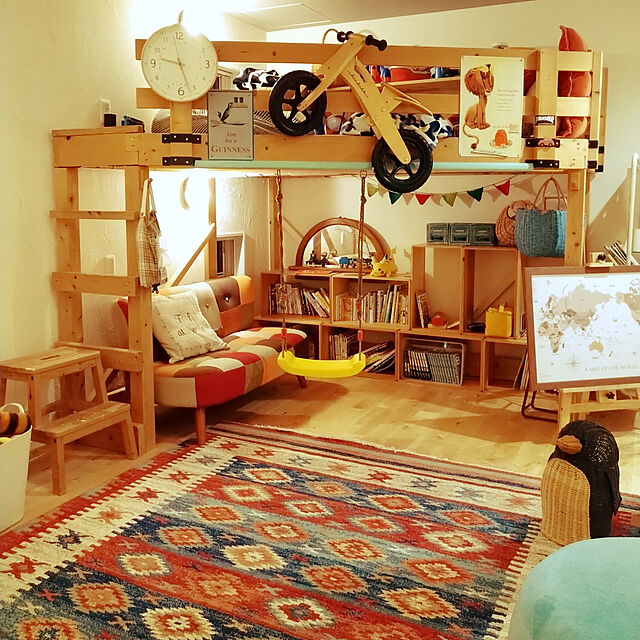 sawa.co.のイケヒコ・コーポレーション-モルドバ製 ウィルトン織り カーペット キリム 約200×250cm レッド 2352359の家具・インテリア写真