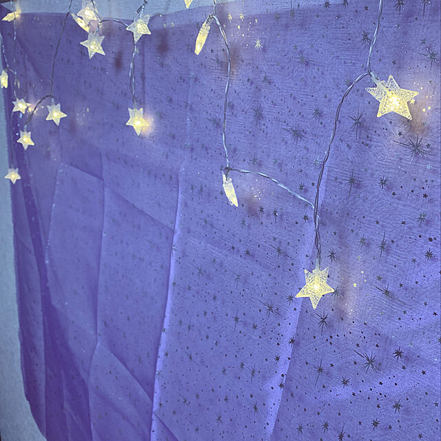 okakaの-オーガンジー 星&水玉柄 【10cm】【パープル】の家具・インテリア写真