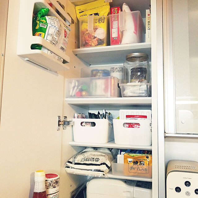 mimi828の-キッチンボード 食器棚 完成品 ラピス S40L ストッカー  幅40.3×奥行45×高さ185.3cm ホワイト木目  家電ボード 日本製の家具・インテリア写真