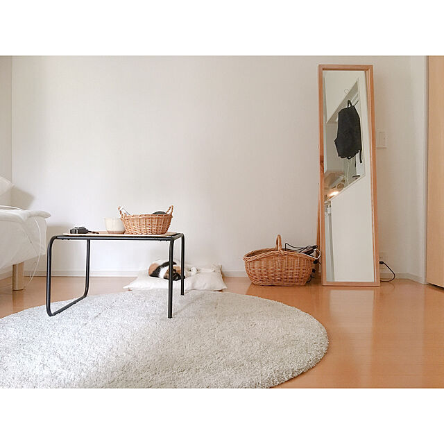 warashibeの無印良品-パイン材ミラーの家具・インテリア写真