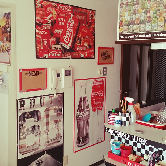 yumiの-ポスター　コカ・コーラCoca-Cola-collageの家具・インテリア写真