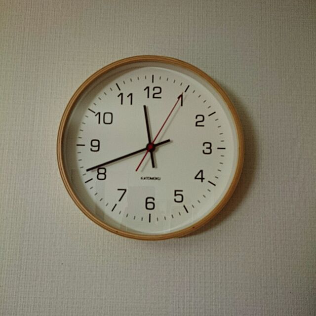 Mihoの加藤木工-KATOMOKU plywood wall clock 4 スイープ（連続秒針） km-44N φ252mm (電波時計)の家具・インテリア写真