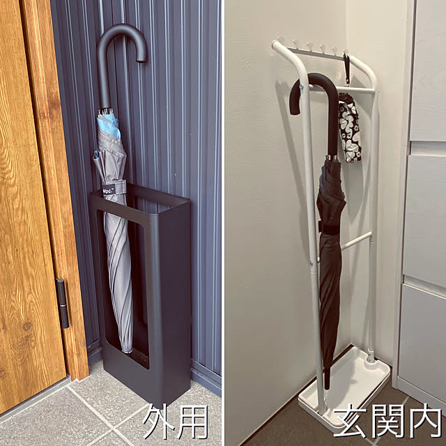 アンブレラハンガー 3kg耐荷重 マットブラック スリム傘立て 傘立て