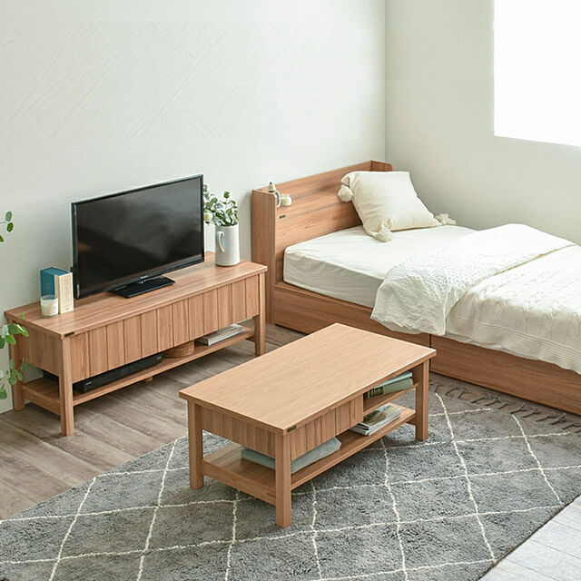 Rumoの-家具セット 一人暮らし 新生活 おしゃれ ブラウン 北欧 木製 3点セット 収納の家具・インテリア写真