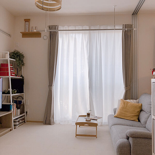 mienaの無印良品-オーガニックコットンヒダ織クッションカバー／生成の家具・インテリア写真