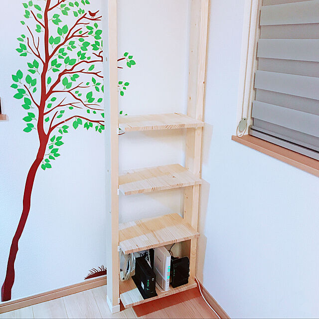 azu2213の-ウォールステッカー 壁 木 緑木と鳥 2枚セット 貼ってはがせる のりつき 壁紙シール ウォールシール 植物 木 花 宅Cの家具・インテリア写真