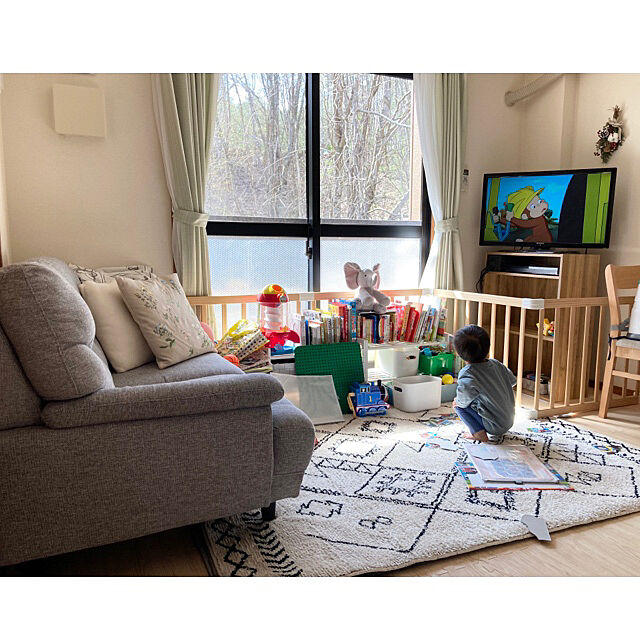 Cocoのニトリ-2人用布張りソファ(キャッツ3 GY) の家具・インテリア写真