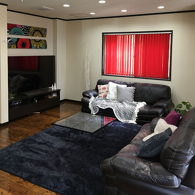 shizzzのニトリ-3人用本革ソファ(Z-637 DBR) の家具・インテリア写真