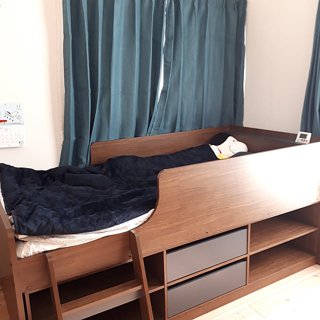 写真付きレビュー】RAUM(ラウム) シングル 棚付きロフトベッドと