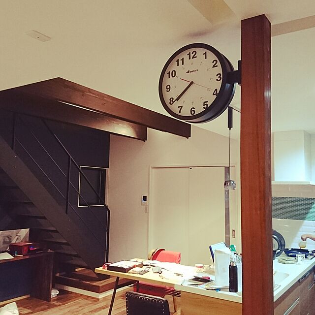 Tomohiroの-ダルトン 時計 DULTON ダブルフェイス ウォールクロック 両面時計 S82429 スチール 壁掛け時計 送料無料の家具・インテリア写真