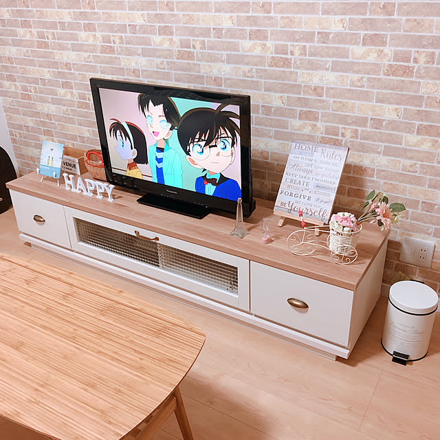 manaの-テレビボード テレビ台 ローボード フレンチカントリー フレンチ カントリー tv台 180cm 収納 姫系 完成品 日本製 北欧 モダン レトロ アンティーク 白家具 ホワイト フレンチ180ローボードの家具・インテリア写真