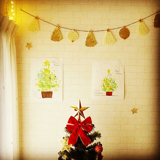 jessicaの-クリスマスツリー 120cm LED オーナメントセット付 飾り付 赤とゴールド ツリーセット 北欧 おしゃれの家具・インテリア写真