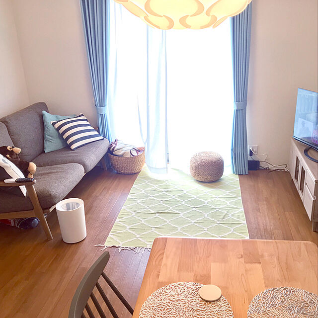 jingoroのニトリ-遮光2級・防炎・50サイズカーテン(パレット3 ターコイズブルー 100X210X2) の家具・インテリア写真