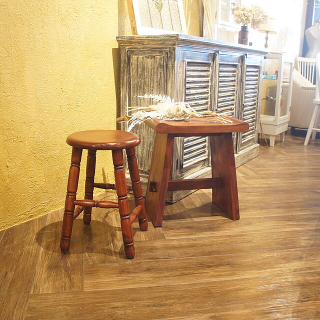 81jp_storeの-英国アンティーク調 西洋 スツール マホガニー無垢材 ナチュラル 丸椅子　(cha155)の家具・インテリア写真