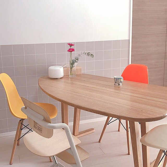 Noricoの-【飛騨産業】baguette life バゲットライフ テーブル（変形天板） IB305B ブナ材 WO色の家具・インテリア写真