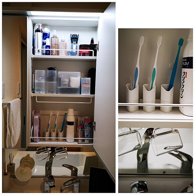75のオカ-PLYS base (プリスベイス） 歯間ブラシ用ポケット付きハブラシスタンド 収納 歯ブラシスタンド おしゃれ 清潔 1本 歯ブラシホルダーの家具・インテリア写真