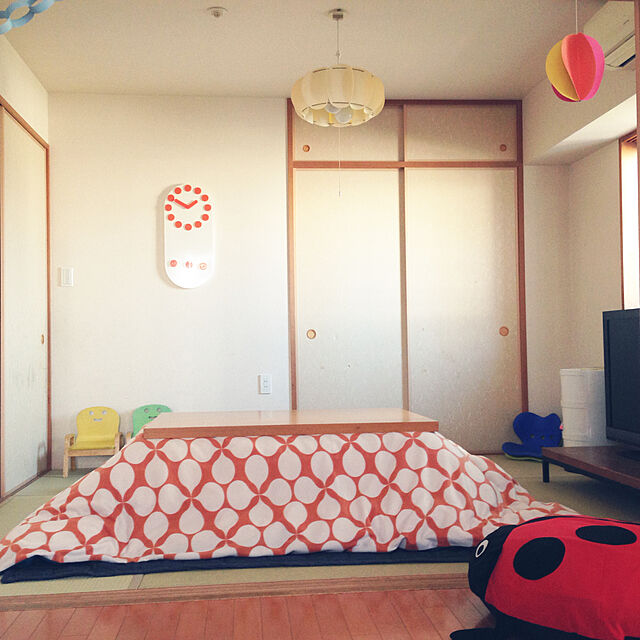 kazukiのエムール-エムール フリース生地 こたつ布団カバー こたつカバー 長方形 クローバーオレンジの家具・インテリア写真