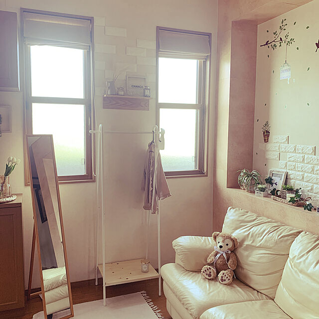 yumi.fのニトリ-L型ウォールシェルフ アルブル 幅45ｃｍ(ミドルブラウン) の家具・インテリア写真