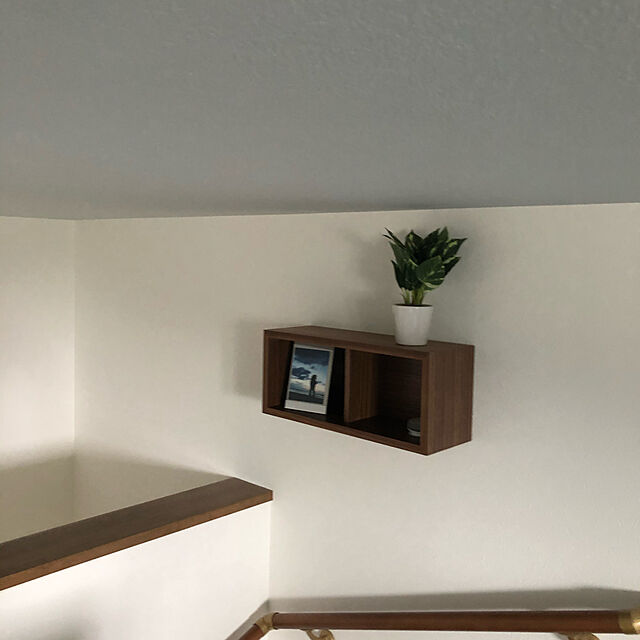 tyomoの無印良品-無印良品 壁に付けられる家具・箱・幅44cm・ウォールナット材 幅44×奥行15.5×高さ19cm 37287266の家具・インテリア写真