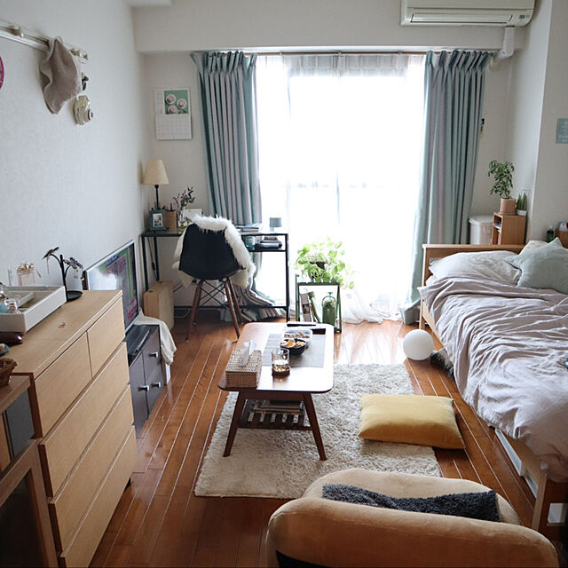 Nanakoの無印良品-無印良品　オーク材チェスト４段ワイド　幅８０×奥行４０×高さ８３ｃｍの家具・インテリア写真