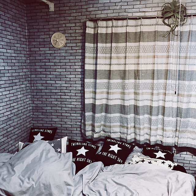 YUKA-REO-MOMOKOのニトリ-既製カーテン(カフェボーダー100X140X2) の家具・インテリア写真