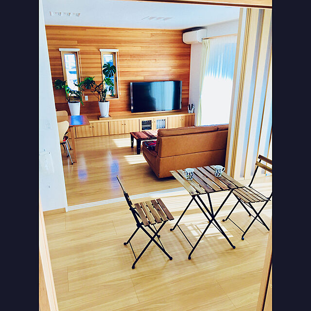 TOMOのイケア-【IKEA】 TARNO イケア テルノー チェア 屋外用, 折りたたみ式 アカシア材 ブラック, グレーブラウンステイン スチール 001.651.28の家具・インテリア写真