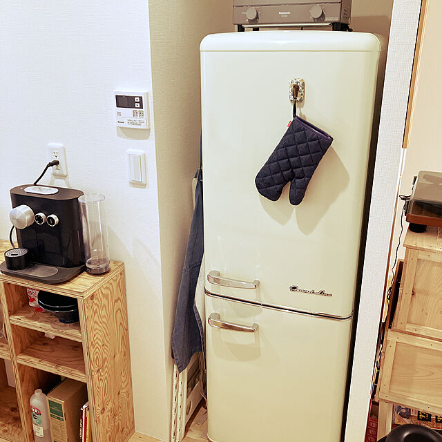 設置無料】冷蔵庫 レトロ デザイン 大型 2ドア 198L 新品 冷凍庫