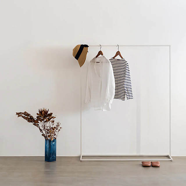 kanademono シンプル アイアン ハンガーラック Black W120 シンプル