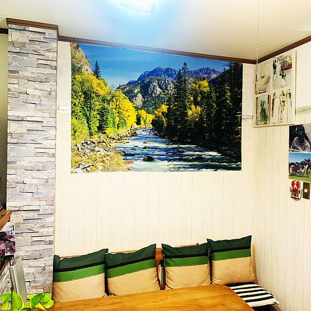 tututu0204の-YISURE山脈風景タペストリー 森の小川 風景画 インテリア壁掛け ファブリック装飾用品 家の装飾 150x100cmの家具・インテリア写真