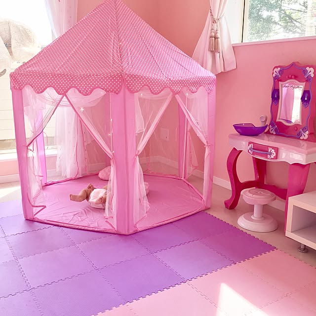 saaのDream Yo-Dream Yo キッズプレイテント Kid Indoor Princess Castle Play Tent 子供 用 室内 (3点セット, ピンク)の家具・インテリア写真