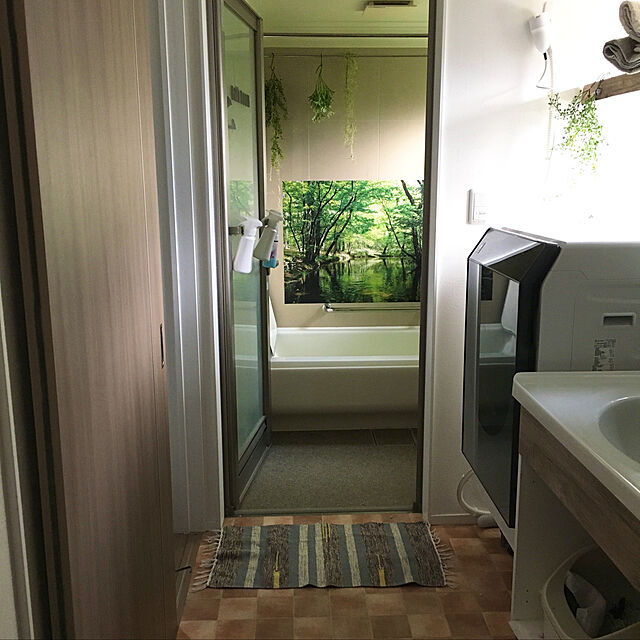 mamizoの-お風呂ポスター　緑の小川　B2（72.8×51.5cm）　長期固定タイプ（吸着素材）の家具・インテリア写真