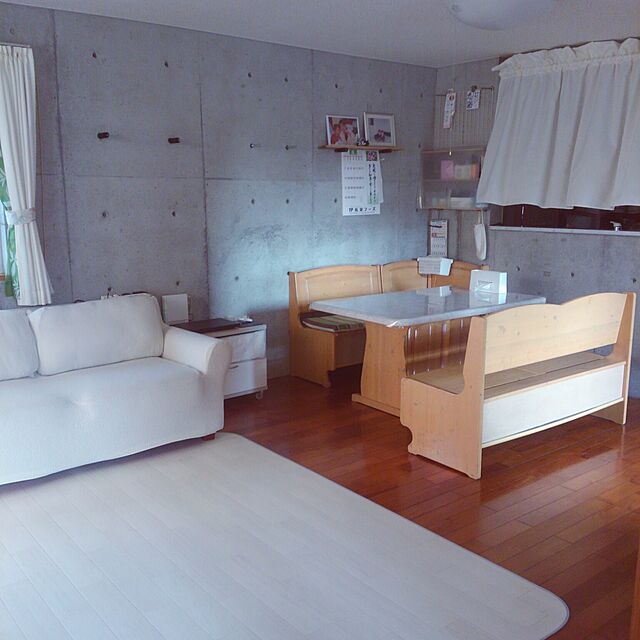 Ayumiの山善-山善(YAMAZEN) カジュアルソファー(幅134)2人掛け ベージュ KDS-135(BE)の家具・インテリア写真