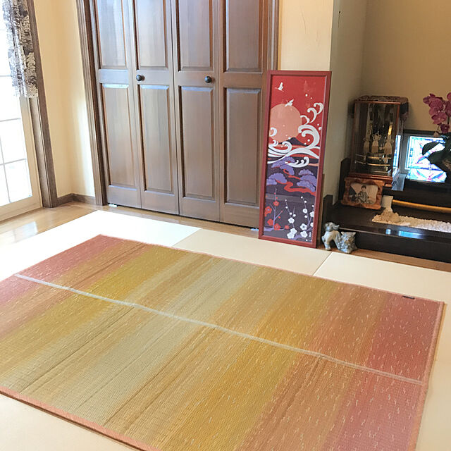 ooyukiのイケヒコ・コーポレーション-KOBA-GUARD 制菌 抗菌防臭 消臭 い草ラグカーペット 滑り止め加工 約126×190cm オレンジ 8480460の家具・インテリア写真