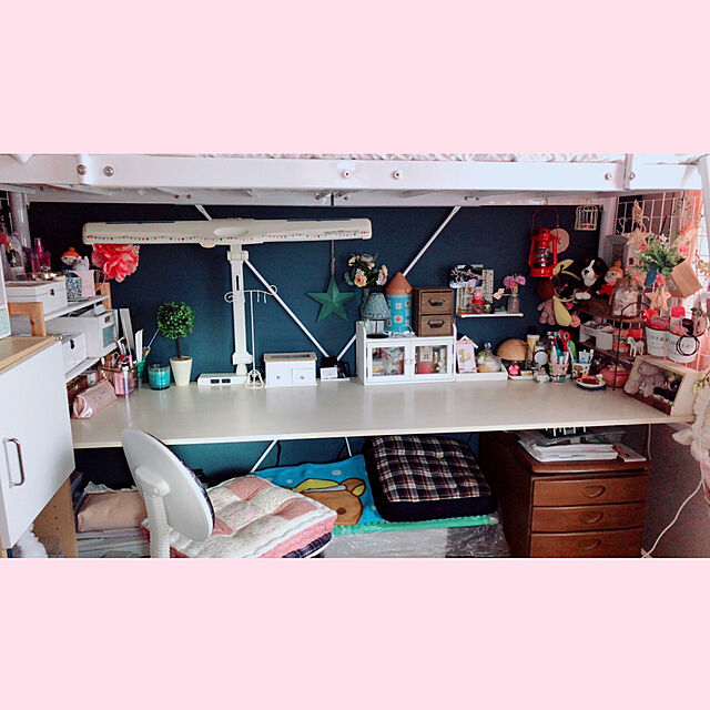 miyamai51の-ロフトベッド デスク付き シングル 宮付き コンセント付き システムベッド 子供 はしご ハイタイプ デスクベッド パイプベッド デスク 宮 システムベッド シングルベッド 一人暮らし 大人用 子供用 ロフトベットの家具・インテリア写真