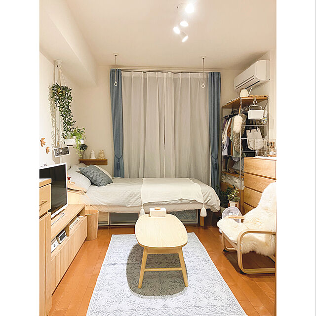 sevenのニトリ-採光・遮像・50サイズレースカーテン(Nナチュレドット 100X228X2) の家具・インテリア写真