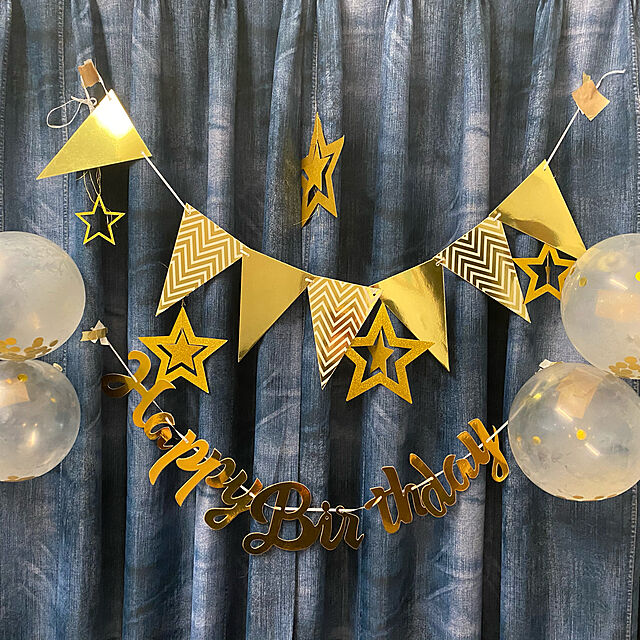 yamamisa33の-誕生日 飾り付け ガーランド バルーン 風船 ハッピー バースデー 文字 HAPPY BIRTHDAY サプライズ  スター 星 お祝い パーティー ディスプレイの家具・インテリア写真