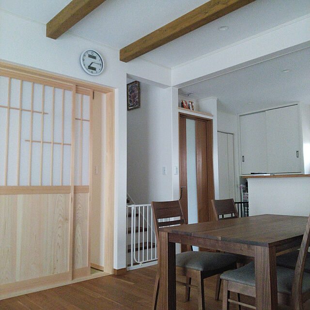 daimanaのニトリ-ダイニングテーブルセット(コネクト150MBR+コネクト 布座MBR/BE) の家具・インテリア写真