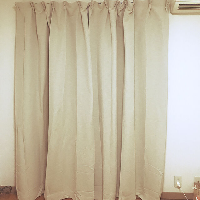 kingpongの無印良品-ポリエステルスラブ（防炎・遮光性）プリーツカーテン／イエローベージュ 幅１００×丈２００ｃｍ／イエローベージュの家具・インテリア写真