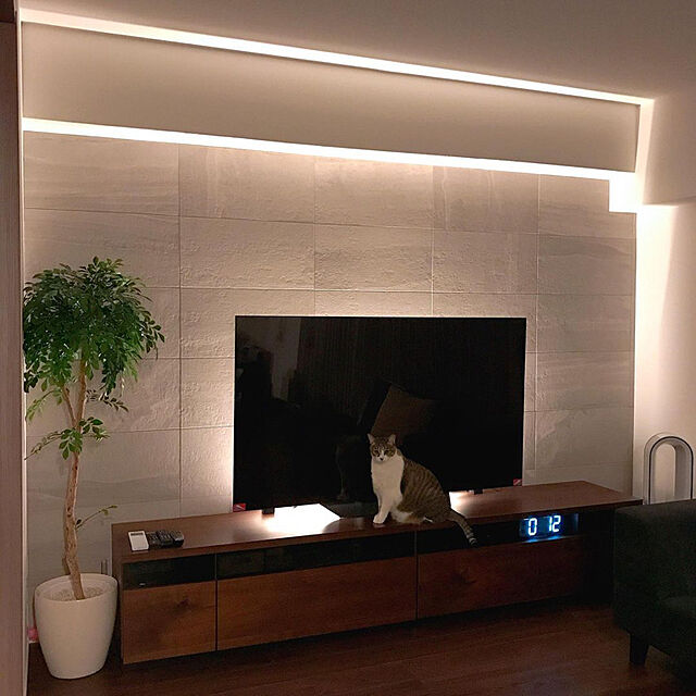 mari__home8の-TIC gram eight NEO MANX ネオマンクス LEDバーライト ブラック リモコン付属 調光 調色 フロアライト スマートスピーカー対応 間接照明 おしゃれ マンクス LED ライト スタンドライト シアターライト リモコン 照明 スリムライトの家具・インテリア写真