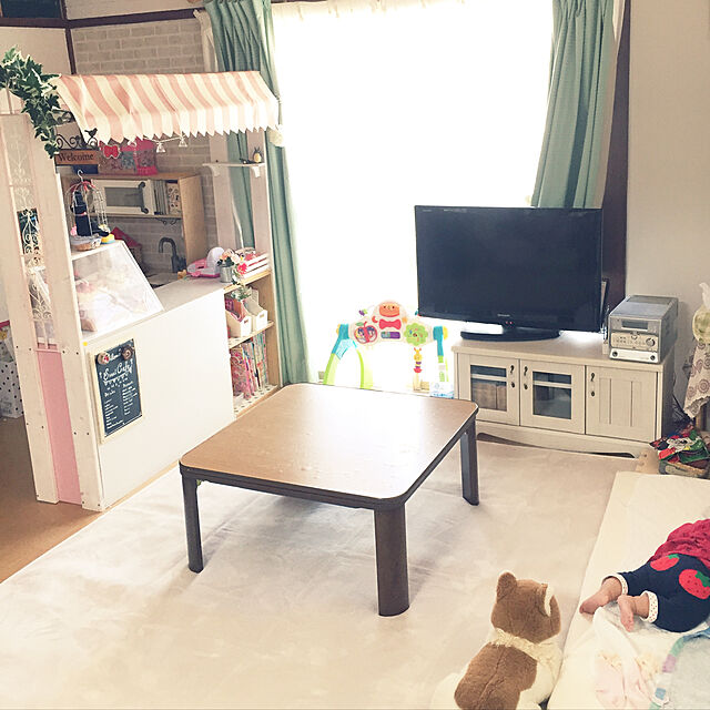 nana.7のイケヒコ・コーポレーション-ラグ カーペット 『ピオニー』 ブラウン 約185×185cm (ホットカーペット対応) 9810241の家具・インテリア写真