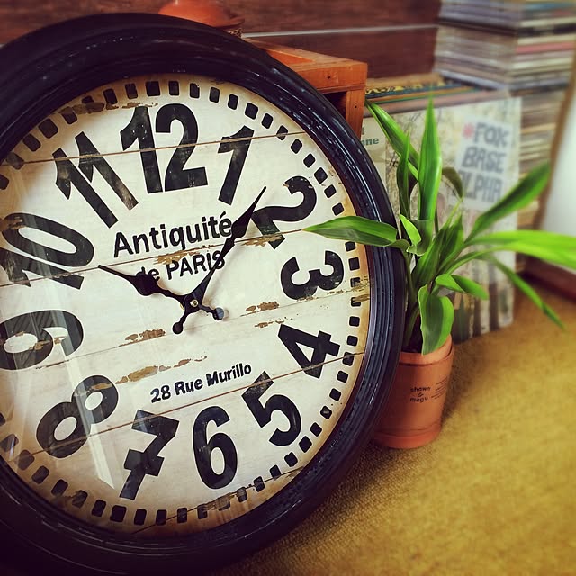 Rennのハット・トリック-ハットトリック STEEL RIM CLOCK 47cm ブラック Antique de Parisの家具・インテリア写真