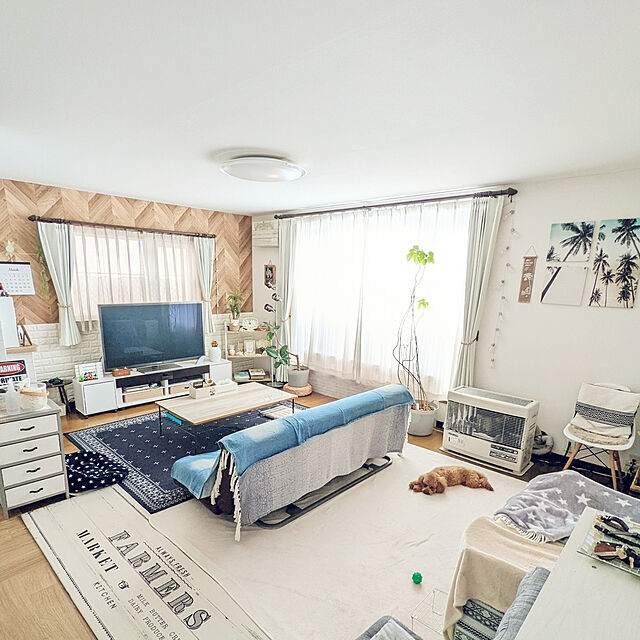 SHI-Eの-ラグ カーペット 3畳 おしゃれ シェニールラグ 洗える ラグマット 190×240 バンダナ柄 滑り止め付 北欧 高級感 ウォッシャブルの家具・インテリア写真