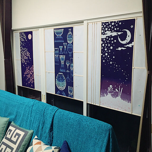 SatoshiのMiyamoto-Towel-kenema 手拭い 注染手ぬぐい 『趣味道楽』 切子硝子 36×90cmの家具・インテリア写真
